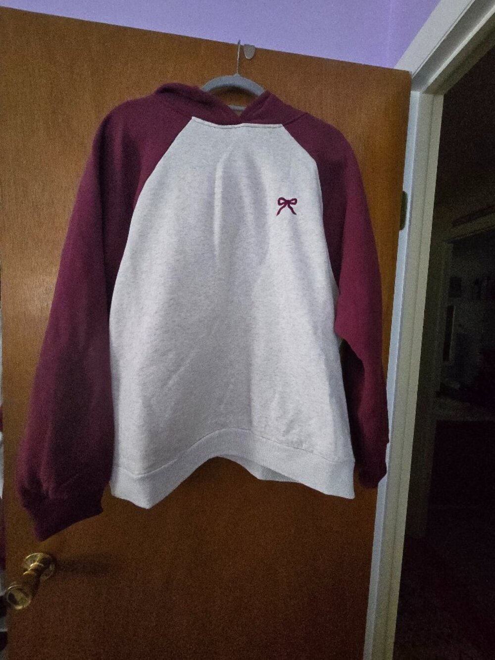 NWOT Edikted Raglan Bow Oversized Hoodie Large Large